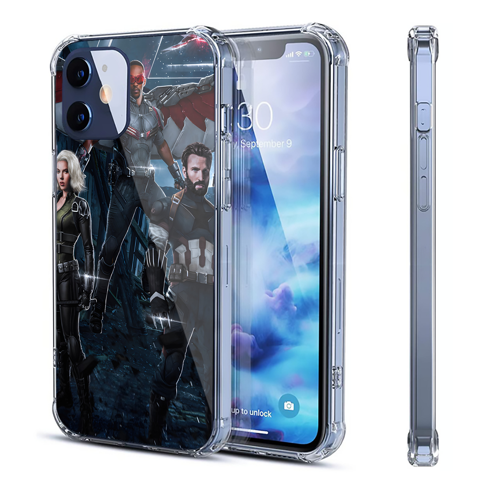 （画像用） アベンジャーズ The Avengers 【iPhone 12シリーズ対応】透明スマホケース（クリアソフトケース）